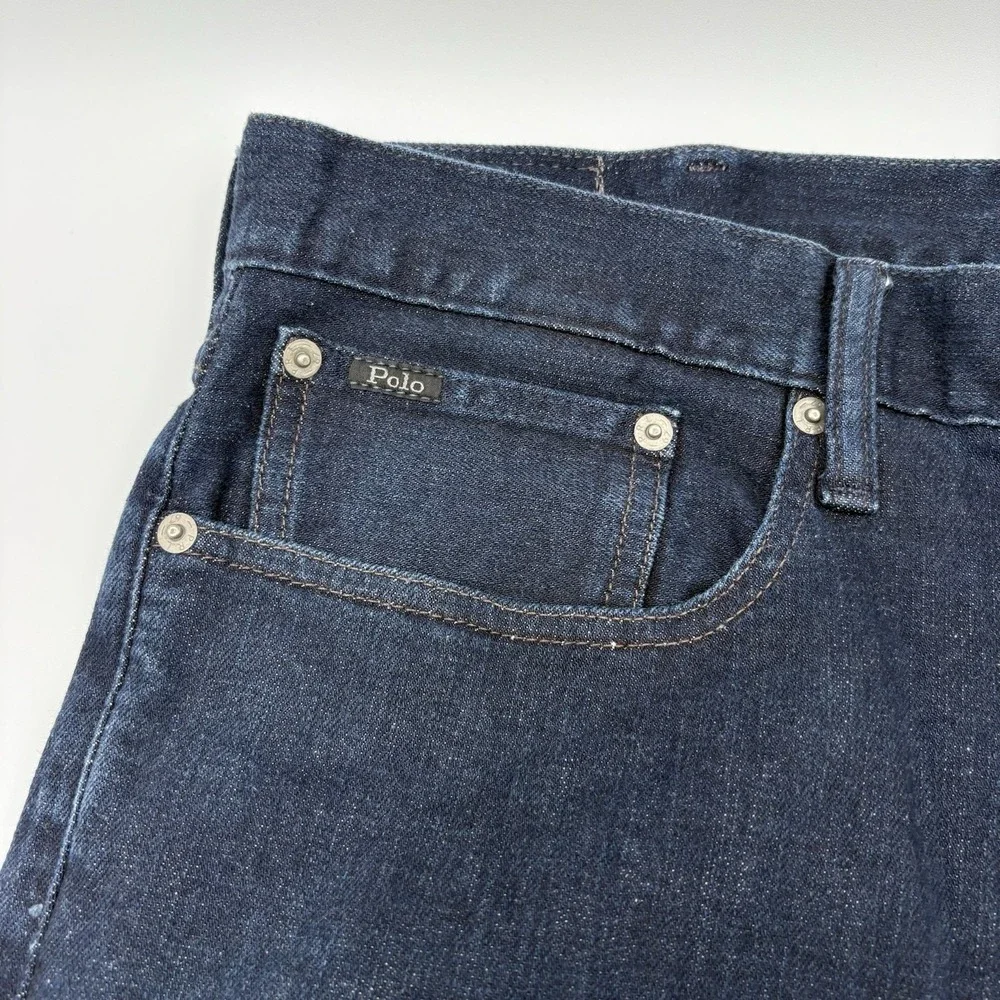 Polo Ralph Lauren Hampton Relaxed Straight Jeans Mens 38x32 Dark Wash Denim